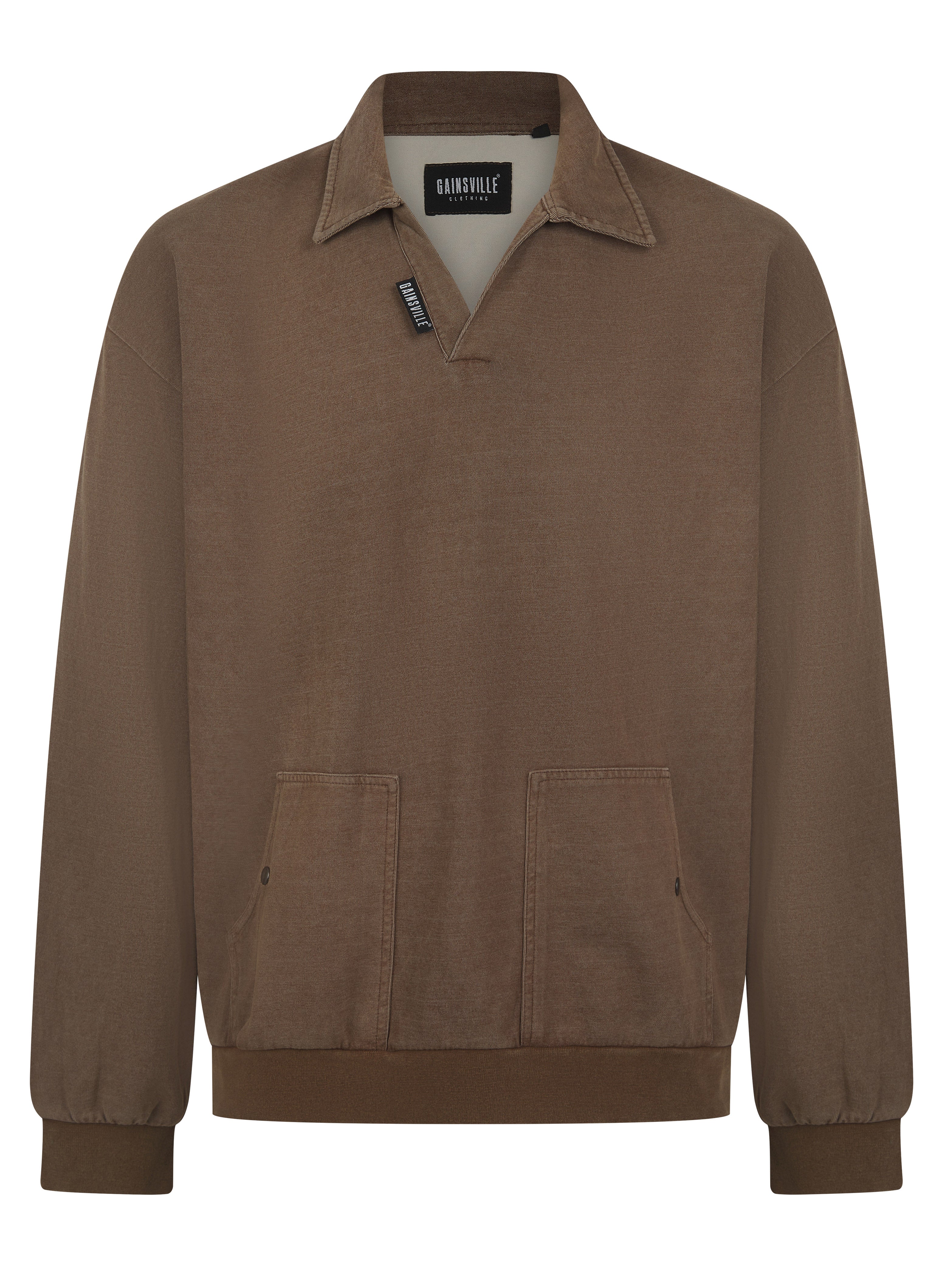 Gainsville CLOTHING Men's Faded Wash Smart Jumper with V-Neck Collar