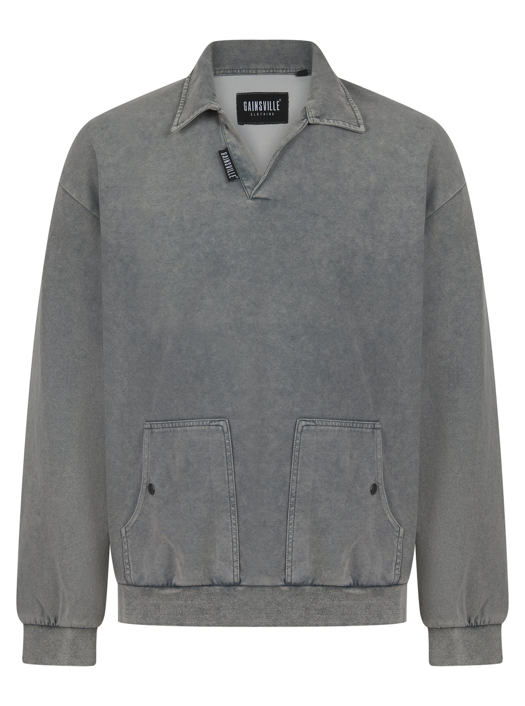 Gainsville CLOTHING Men's Faded Wash Smart Jumper with V-Neck Collar