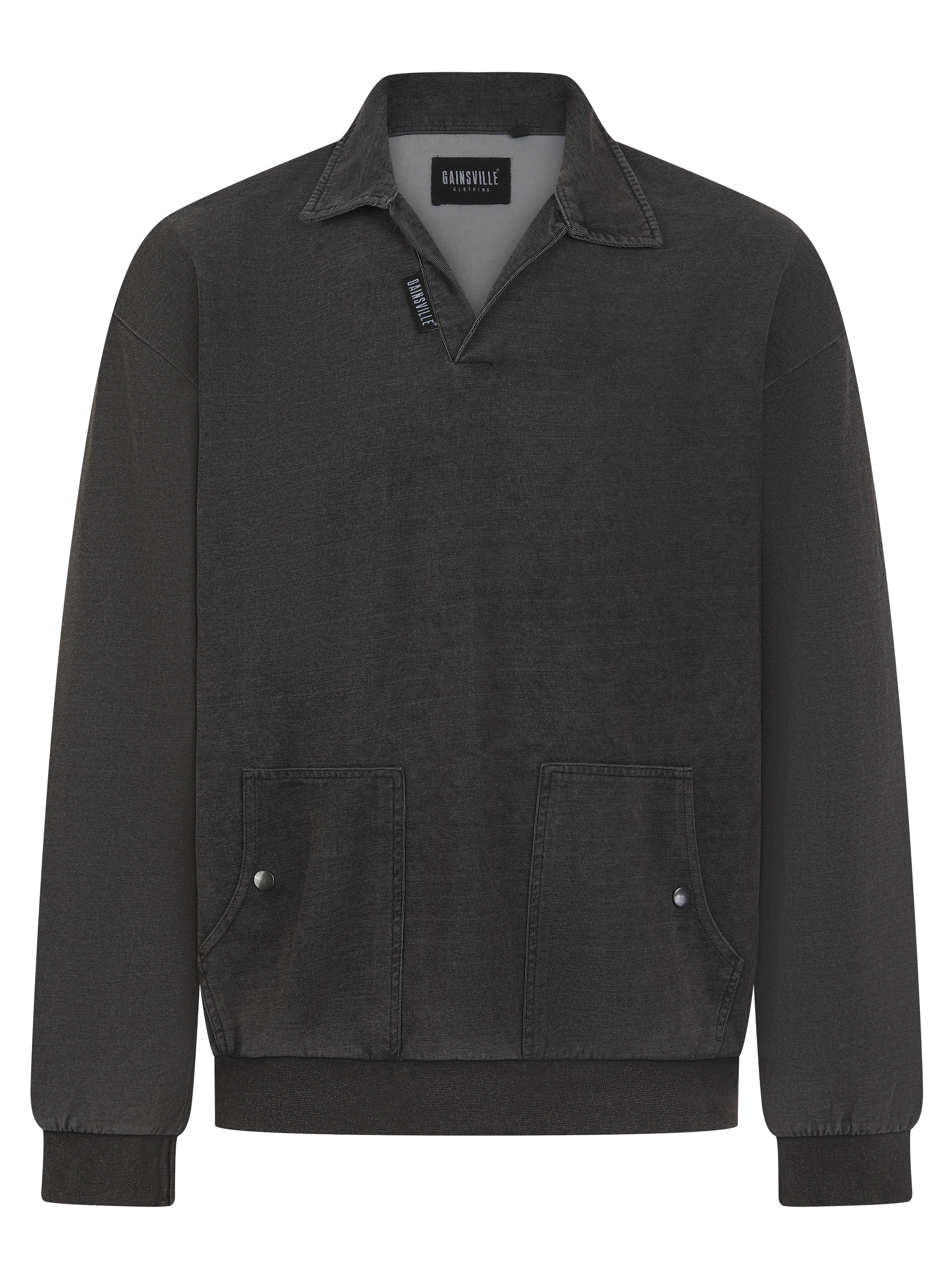 Gainsville CLOTHING Men's Faded Wash Smart Jumper with V-Neck Collar