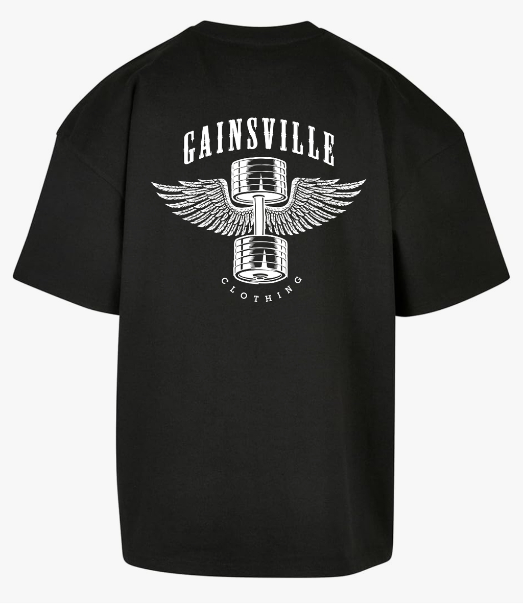 Gainsville Clothing Winged Dumbbell Drop Shoulder Gym T-Shirt