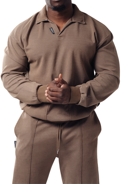 Gainsville CLOTHING Men's Faded Wash Smart Jumper with V-Neck Collar